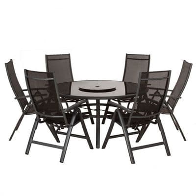 Sorrento 8pc Black Round Deluxe Recliner Set