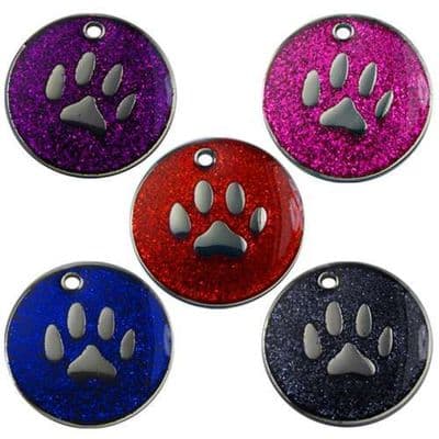 Paw Glitter Pet Tag