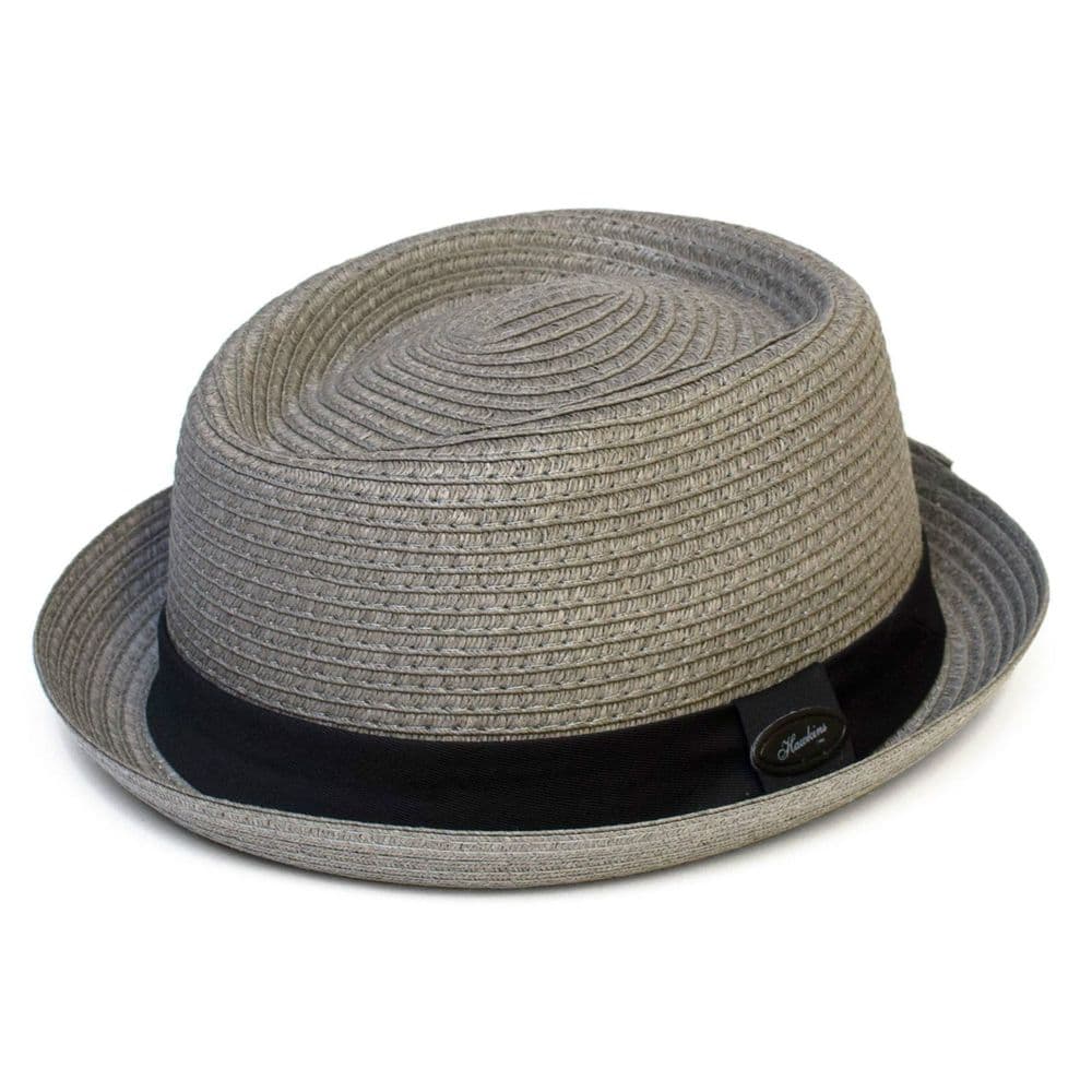 Dark Grey Mens / Ladies Straw Pork Pie Hat - Summer Trilby Cap | It’s