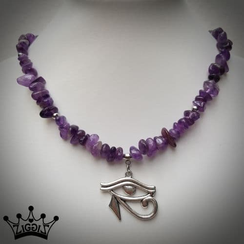 Amethyst Eye of Horus Necklace