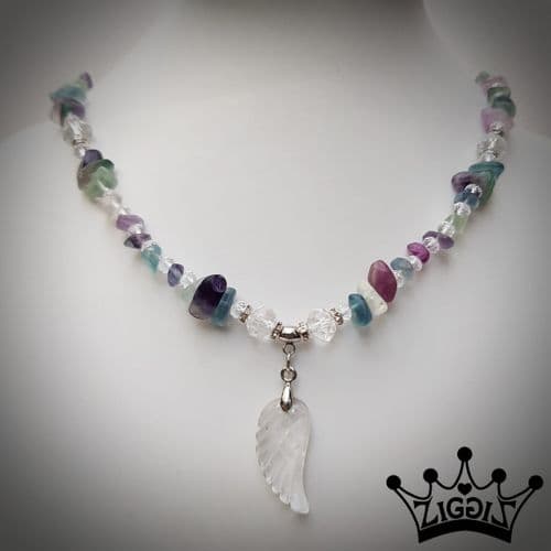 Angel Wing Fluorite Necklace