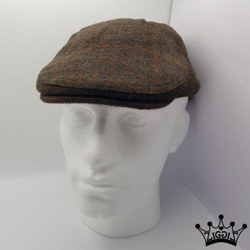 Brown Check Flat Cap