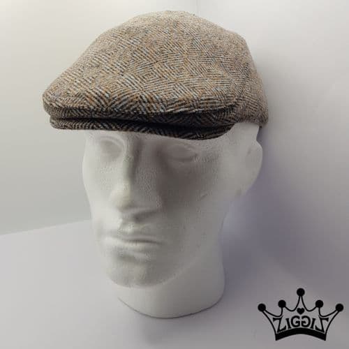 Brown Geometric Flat Cap