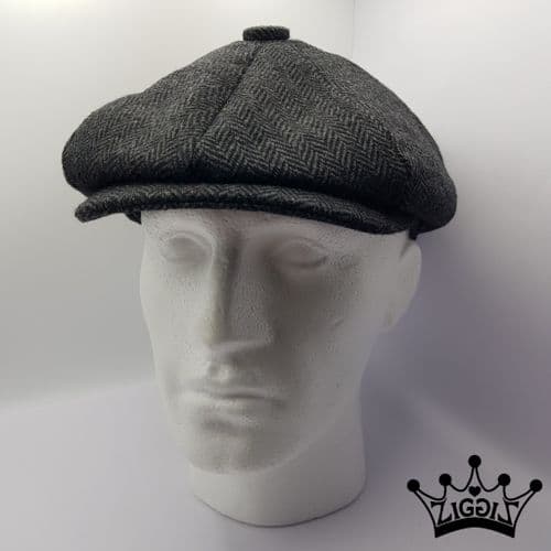 Charcoal Herringbone Bakerboy