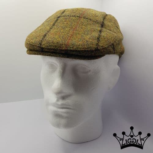 Green Multi Check Flat Cap