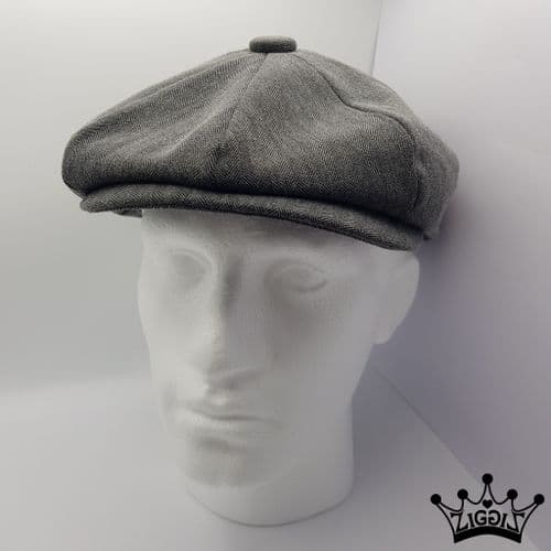 Grey Herringbone Bakerboy