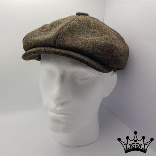 Khaki Brown Check Bakerboy