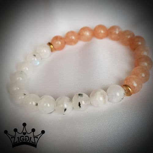 Moonstone and Sunstone Bracelet