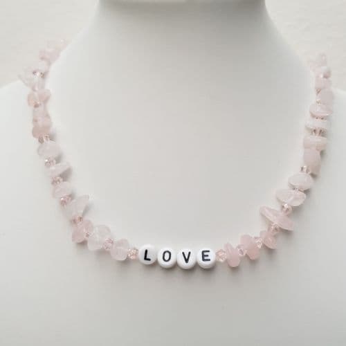 Personalised Rose Quartz Necklace