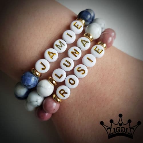 Personalised Round Gemstone Bracelet