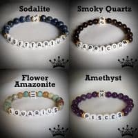 Star Sign and Name Gemstone Bracelet