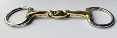 10mm double Jointed Fixed Cheek Snaffle. 45mm  Rings