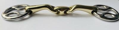 Wilkie/Beval Snaffle with Verbended mouthpiece 10mm. 40mm Pony Rings