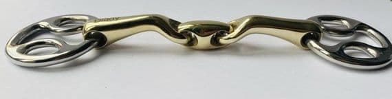 Wilkie/Beval Snaffle with Verbended mouthpiece 10mm. 40mm Pony Rings