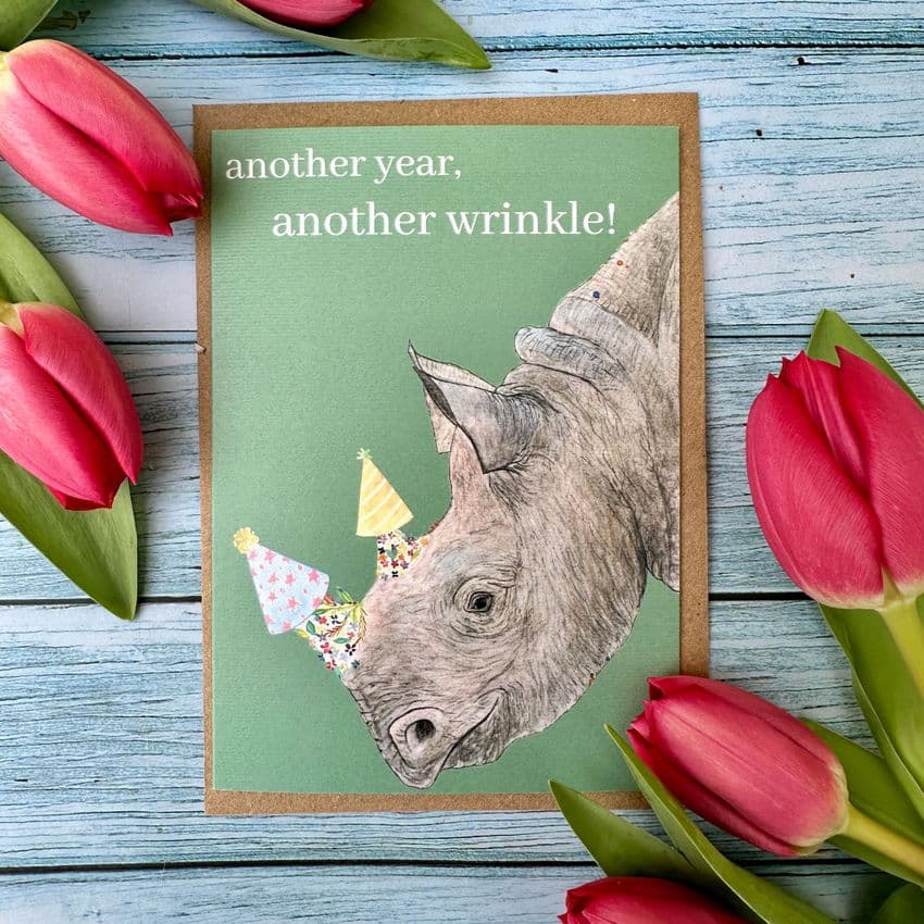 ANOTHER YEAR, ANOTHER WRINKLE! RHINO BIRTHDAY ECO CARD