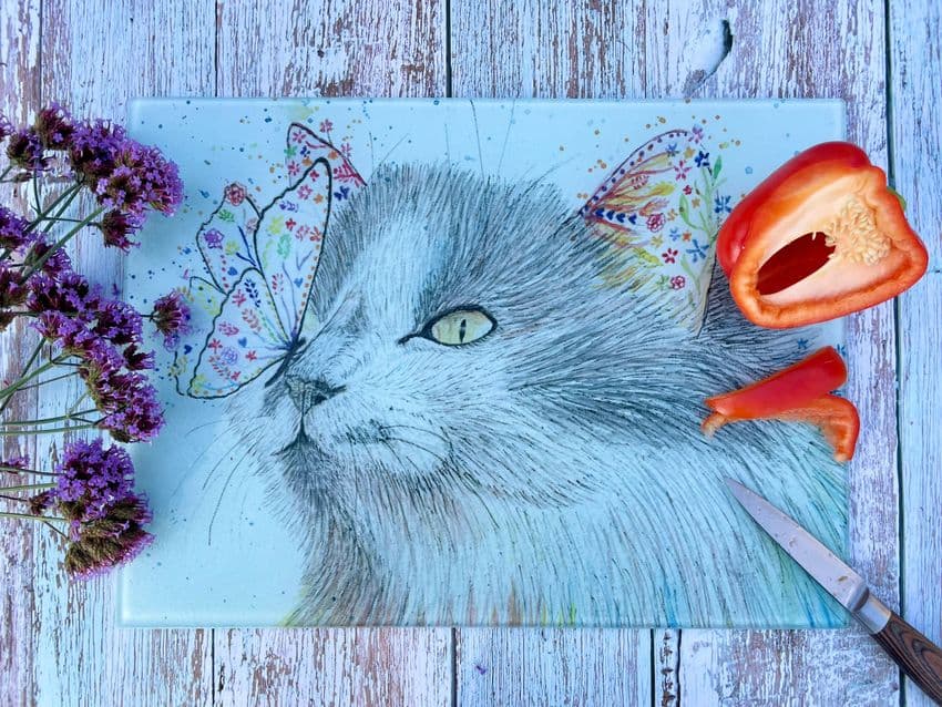 AURELIA THE CAT ECO CHOPPING BOARD/ WORKTOP SAVER