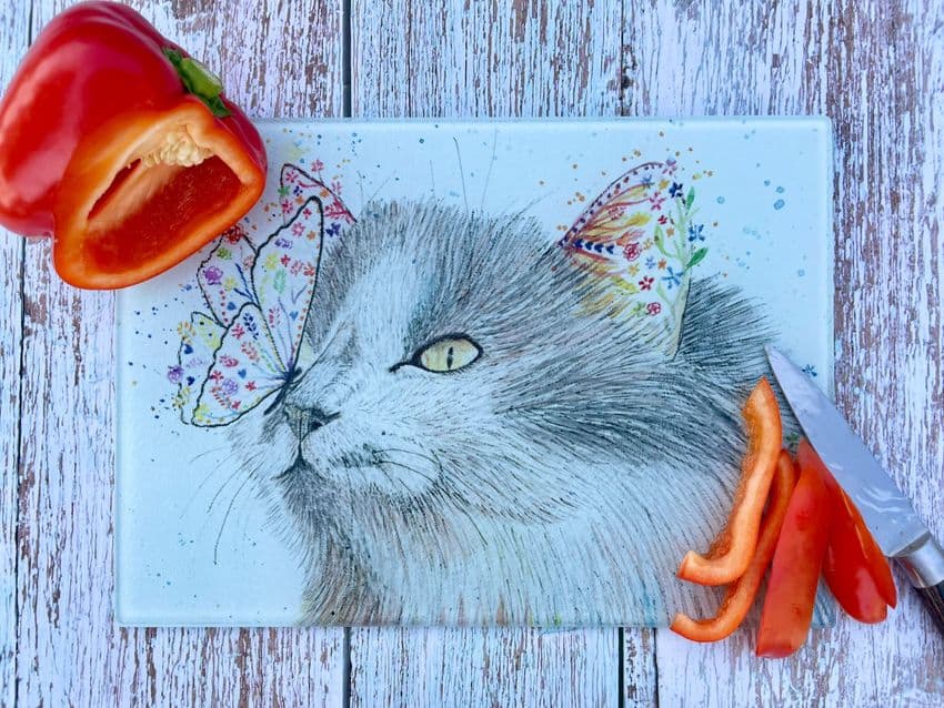 AURELIA THE CAT MINI ECO CHOPPING BOARD/ WORKTOP SAVER