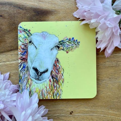BAABARA THE SHEEP LUXURY CORK COASTER