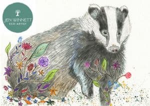 BEATRIX THE BADGER SIGNED PRINT