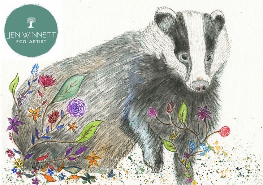 BEATRIX THE BADGER SIGNED PRINT