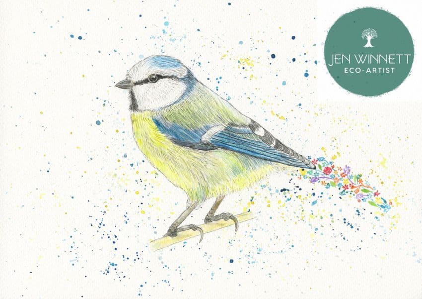 BETTY THE BLUETIT - SIGNED PRINT