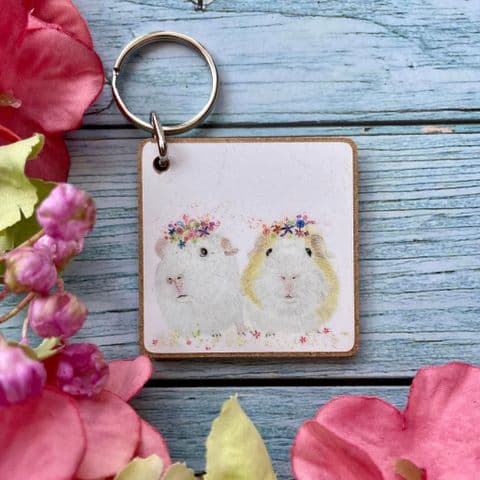 BUBBLE AND SQUEAK GUINEA PIGS ECO KEYRING