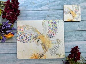 BUNTY THE BARN OWL LUXURY CORK COASTER