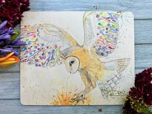 BUNTY THE BARN OWL LUXURY CORK PLACEMAT