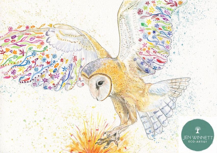 BUNTY THE BARN OWL SIGNED PRINT