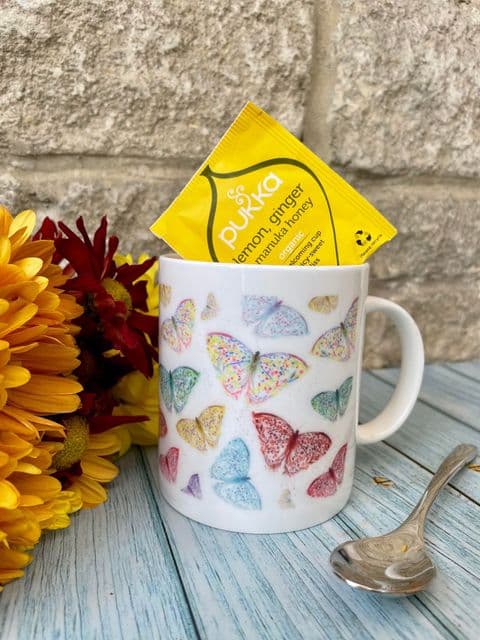 BUTTERFLY LARGE BONE CHINA MUG