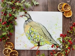 CHRISTMAS PARTRIDGE LUXURY CORK PLACEMAT