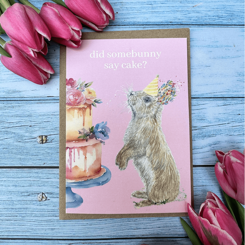 DID SOMEBUNNY SAY CAKE BIRTHDAY ECO CARD