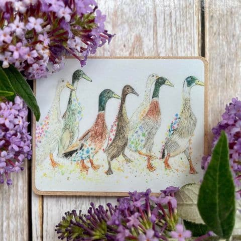DUCKS IN A ROW ECO FRIDGE MAGNET