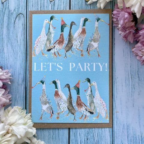 DUCKS IN A ROW PARTY INVITATIONS - PACK OF 10