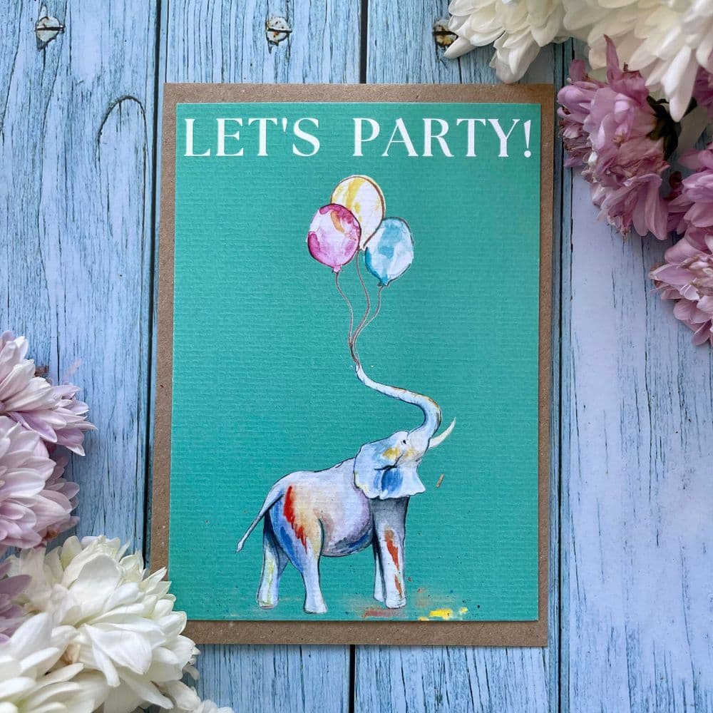 ELI THE ELEPHANT PARTY INVITATIONS - PACK OF 10