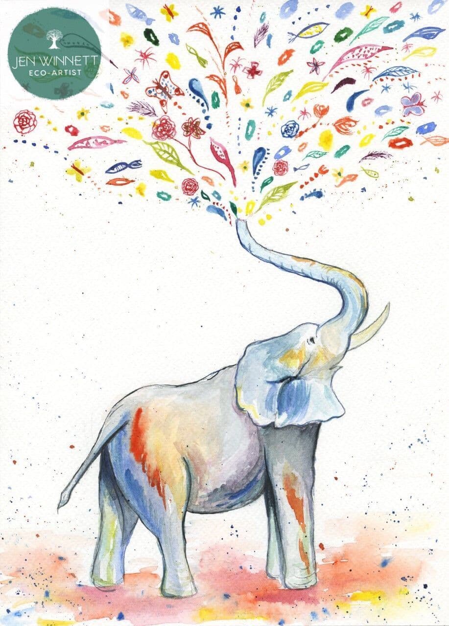 ELI THE ELEPHANT SIGNED PRINT
