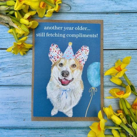 FETCHING COMPLIMENTS CORGI DOG ECO CARD