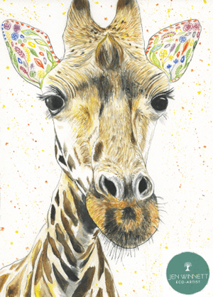 GEORGIE THE GIRAFFE SIGNED PRINT