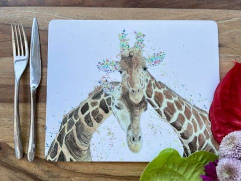 GIRAFFE COUPLE LUXURY CORK PLACEMAT