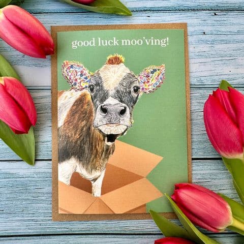 GOOD LUCK MOOVING COW ECO CARD