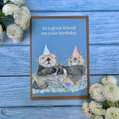 GREAT FRIEND OTTERS BIRTHDAY ECO CARD
