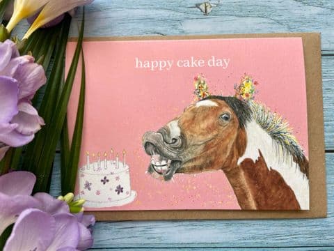 HAPPY CAKE DAY HORSE ECO CARD