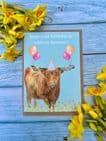 HAVE AN UDDERLY FANTASTIC BIRTHDAY HIGHLAND COW ECO CARD