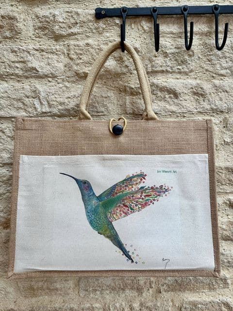 HONEY THE HUMMINGBIRD ECO JUTE BAG