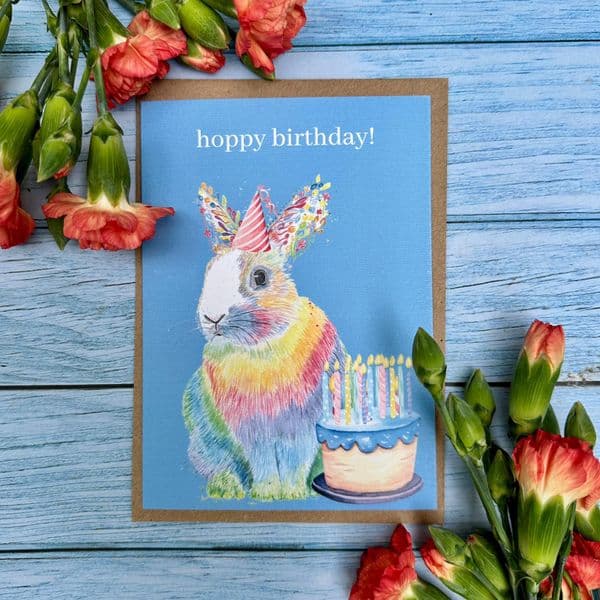 HOPPY BIRTHDAY RABBIT ECO CARD