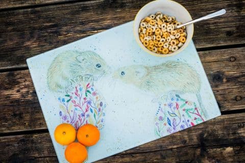 MUFFIN AND MARSHMELLOW THE MICE CHOPPING BOARD