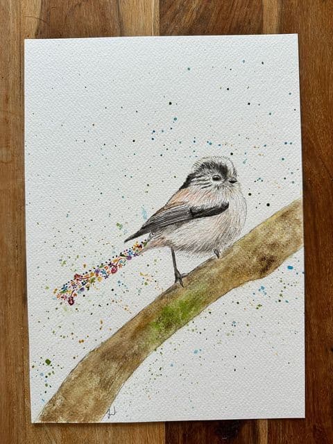 Original Lola the Longtailed Tit Unframed