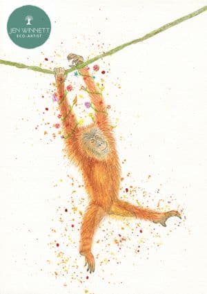 OSCAR THE ORANGUTAN  - SIGNED PRINT
