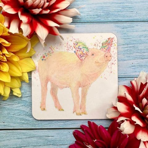 PABLO THE PIG LUXURY CORK COASTER