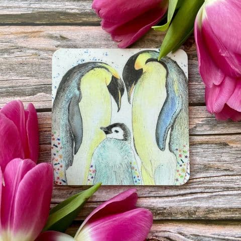 PENGUINS LUXURY CORK COASTER